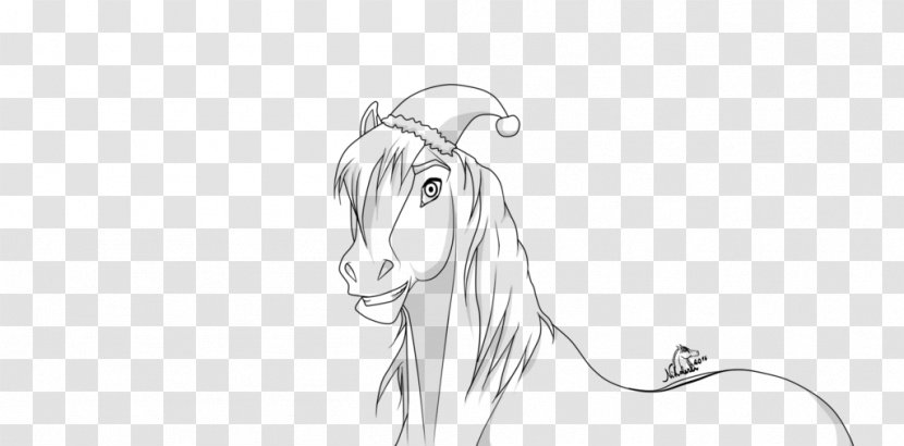 Drawing Line Art Cartoon Mustang Sketch - Watercolor - Spirit Stallion Transparent PNG