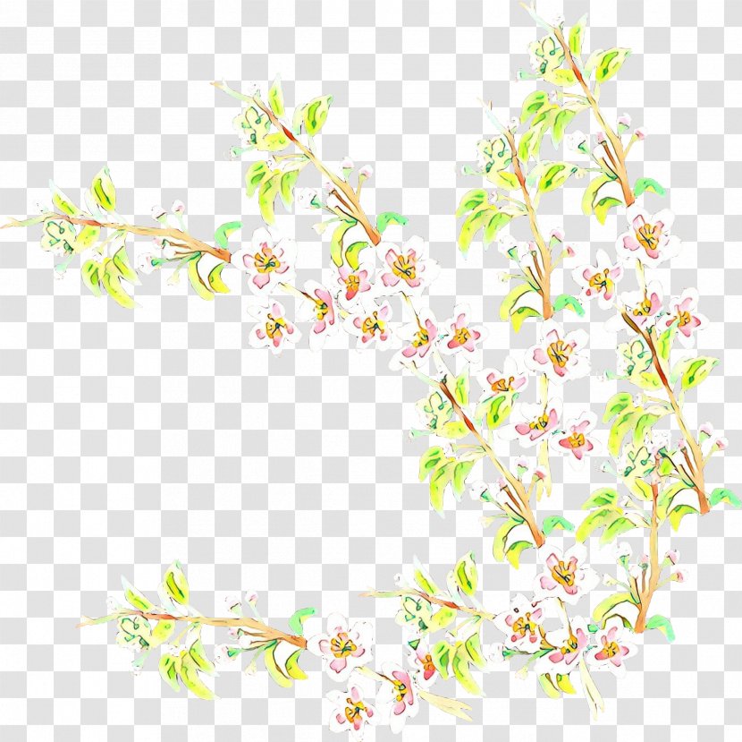 Cherry Blossom Cartoon - Branch - Twig Pedicel Transparent PNG