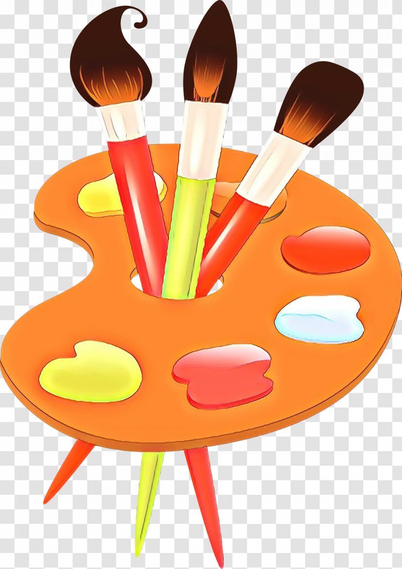 Paint Brush Cartoon - Color - Orange Coloring Book Transparent PNG