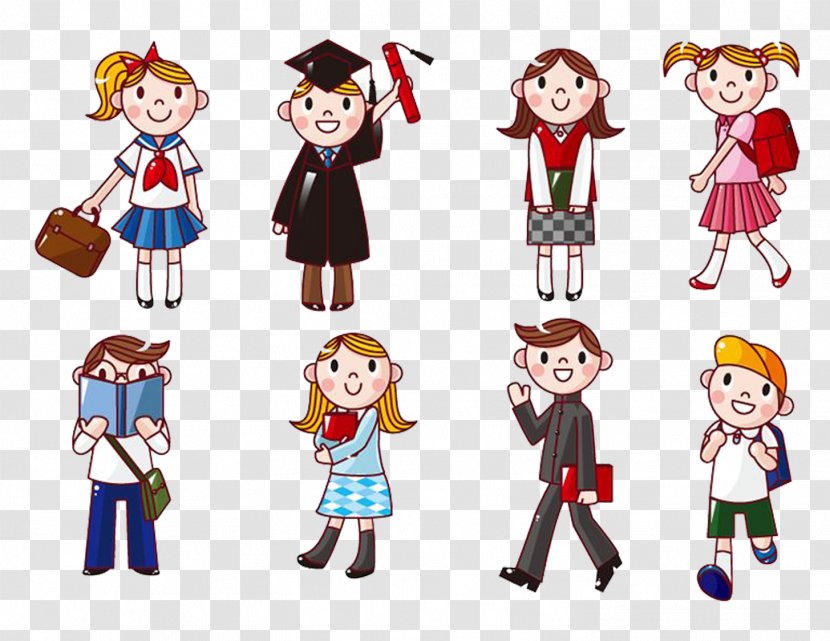 Student Cartoon Clip Art - Costume - College Students EPS Material Transparent PNG