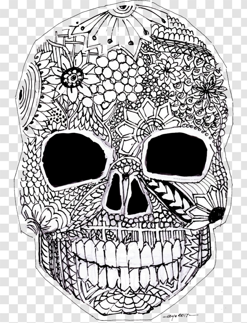 Skull Calvaria Bone Jaw Drawing - Monochrome Photography Transparent PNG