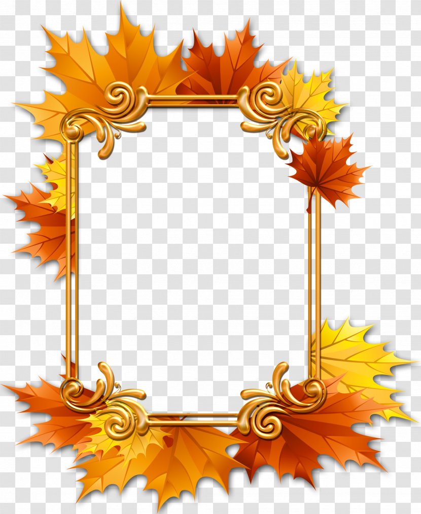 Picture Frames Maple Leaf Window - Decor - Thanksgiving Transparent PNG