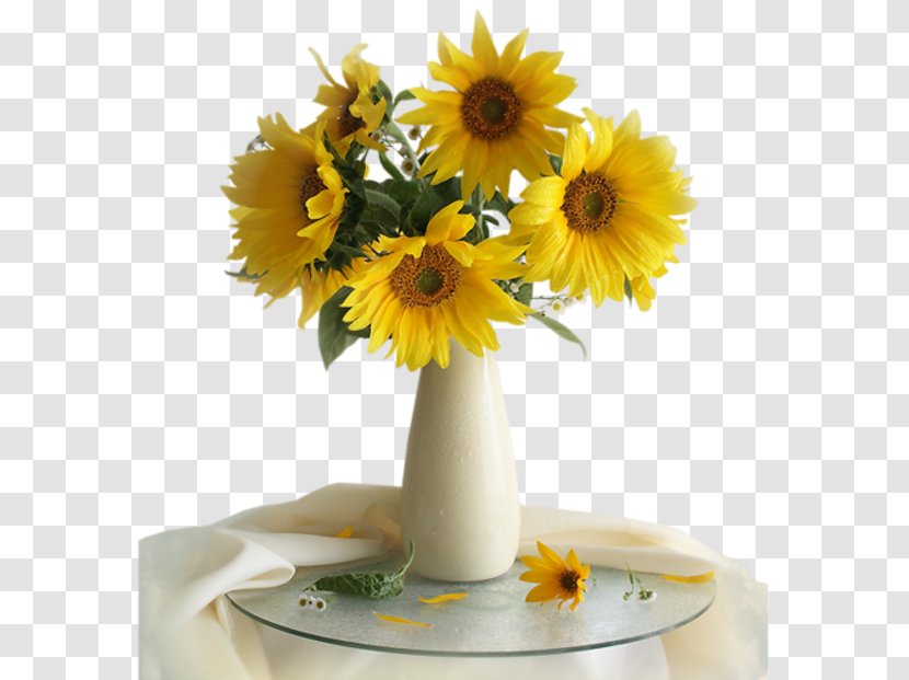 Common Sunflower Vase With Twelve Sunflowers Still Life Photography - Flowerpot Transparent PNG