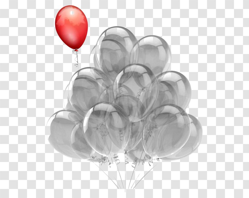 Hot Air Balloon Birthday Greeting Card Party - Black And White - Transparent Transparent PNG