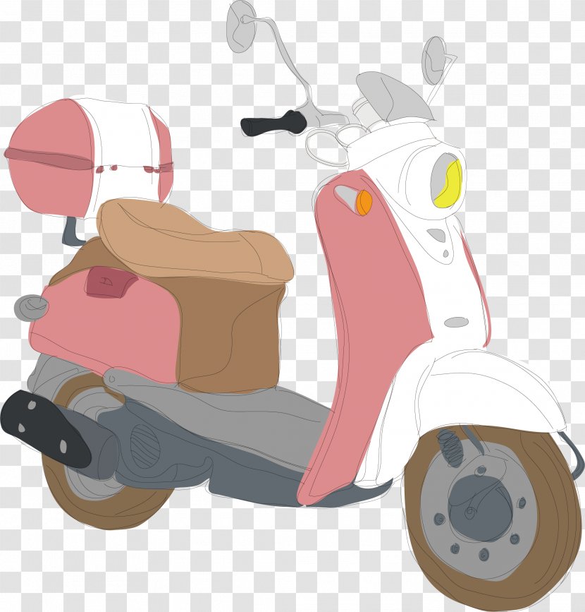 Euclidean Vector Motorcycle Illustration - Pink Transparent PNG