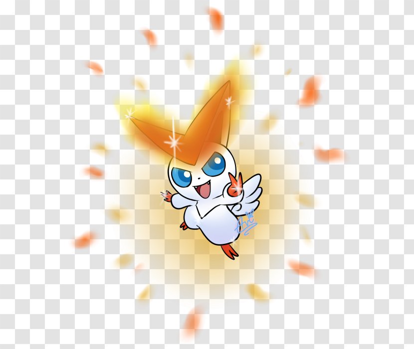 Pokémon X And Y Victini Art Game Freak - Orange - Shiny Transparent PNG