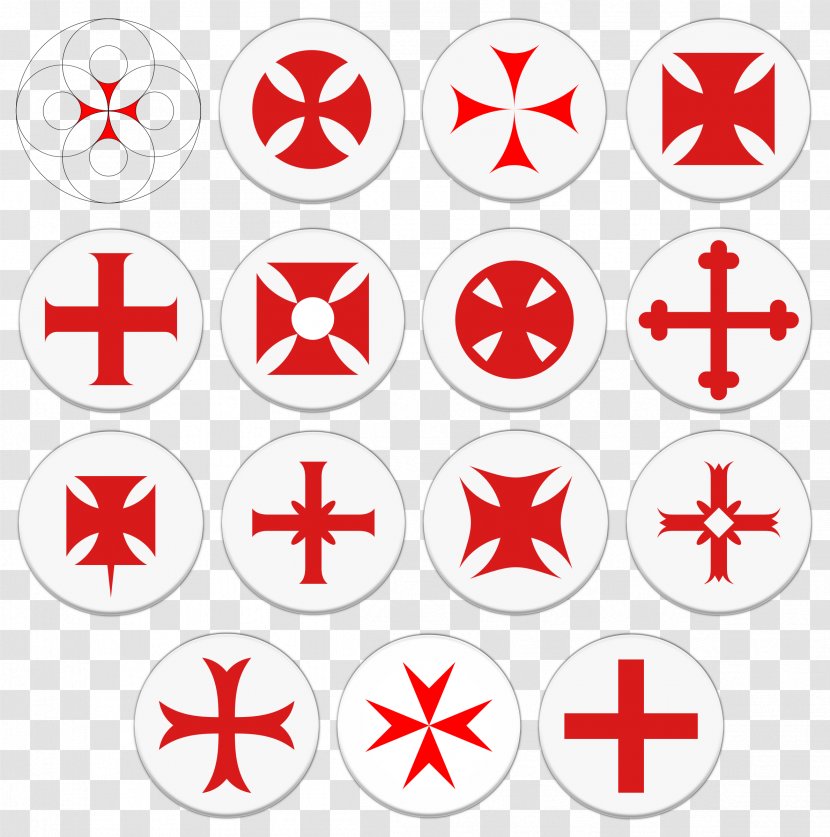 Knights Templar Symbol Cross Clip Art - Text Transparent PNG