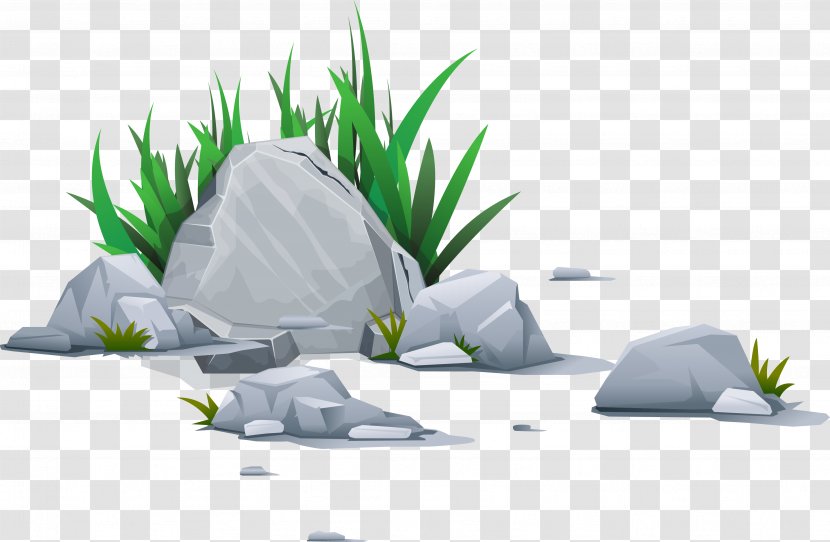 Rock Clip Art - Plant - Vector Grass Stone Transparent PNG