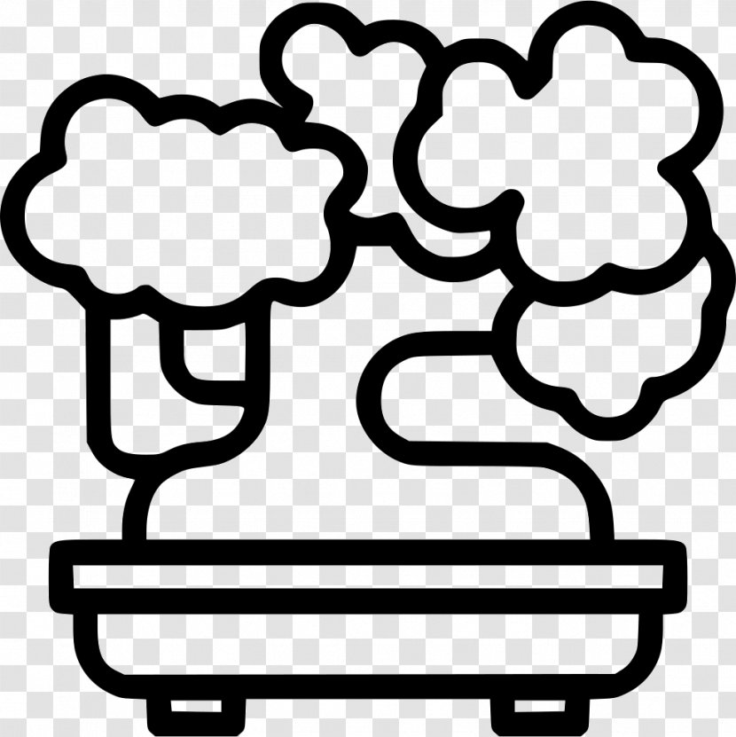 Bonsai Design Clip Art - Black And White - Alpine Icon Transparent PNG