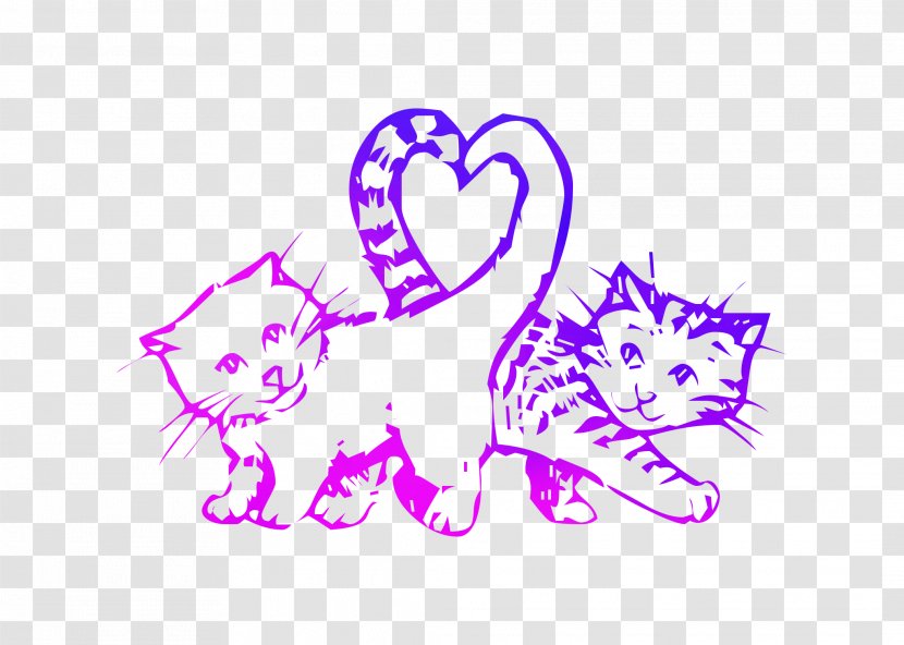 Whiskers Kitten Cat Illustration Clip Art - Small To Mediumsized Cats - Tail Transparent PNG