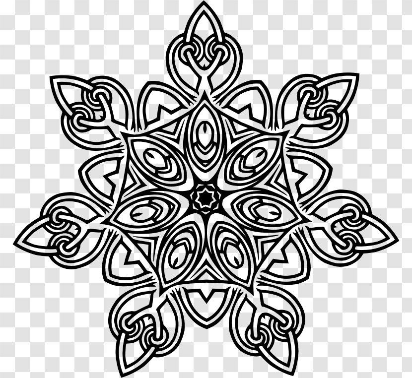 Geometry Line Art Floral Design Clip - Black And White - Geometric Symbols Transparent PNG