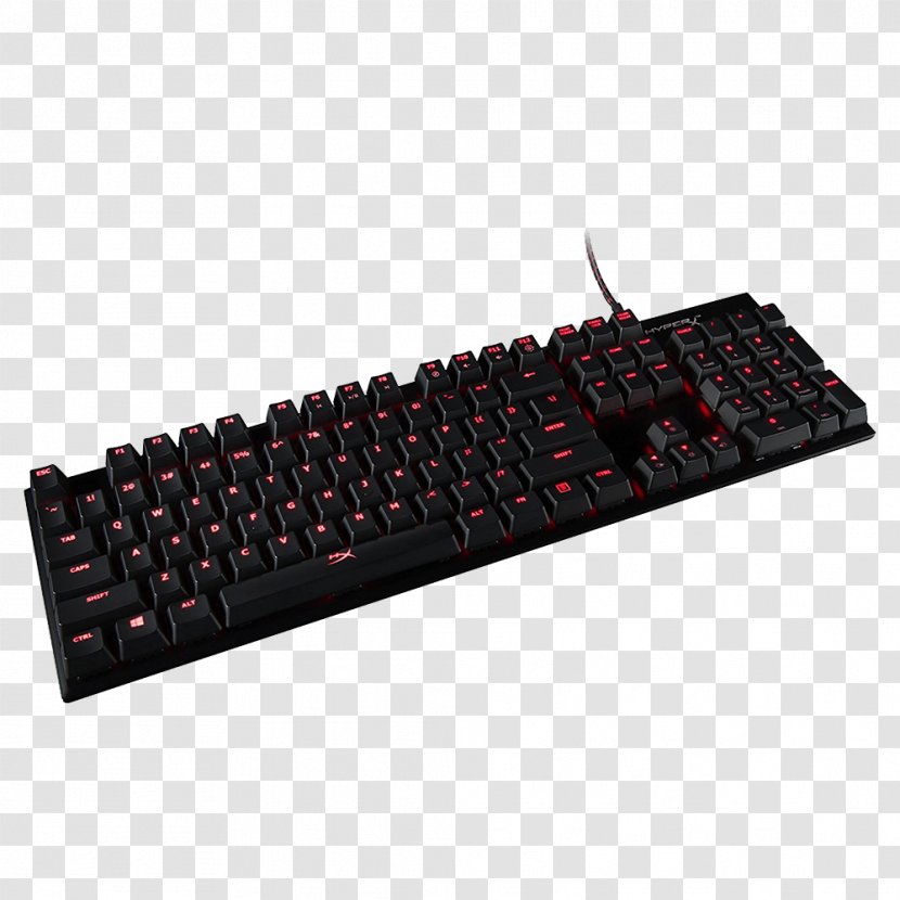 Computer Keyboard Kingston HyperX Alloy FPS Pro Mechanical Gaming USB QWERTZ German Black XBox Cherry - Multimedia Transparent PNG