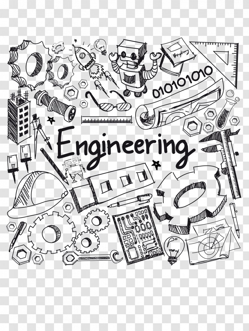 Mechanical Engineering Civil Electrical Drawing - Cool Stuff That You Can Draw Cute Doodles Transparent PNG