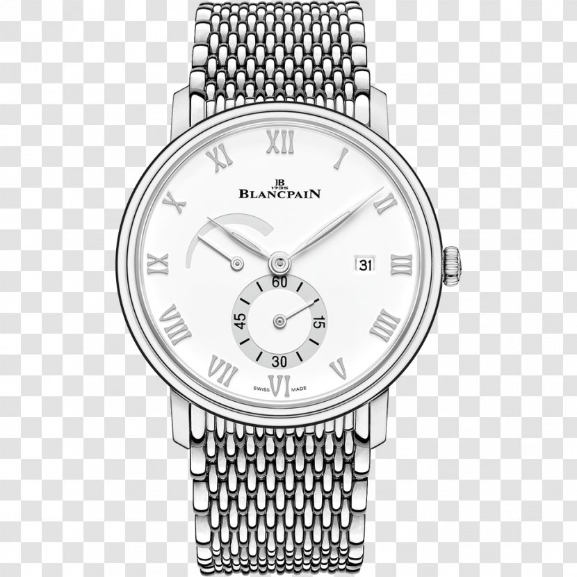 Villeret Le Brassus Blancpain Watch Complication - Glucydur - Silver Men's Watches Male Table Transparent PNG