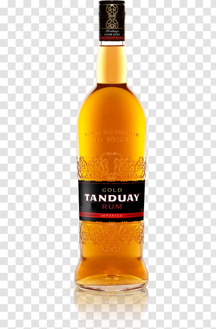Scotch Whisky Tanduay Light Rum Distilled Beverage - Golden Wine Bottal Transparent PNG
