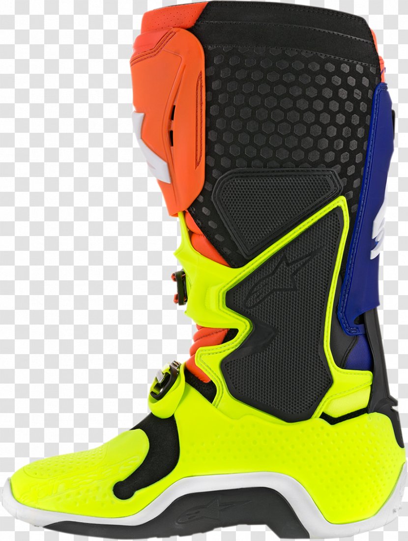 Alpinestars Blue Boot Orange Motocross - Leather - Riding Boots Transparent PNG