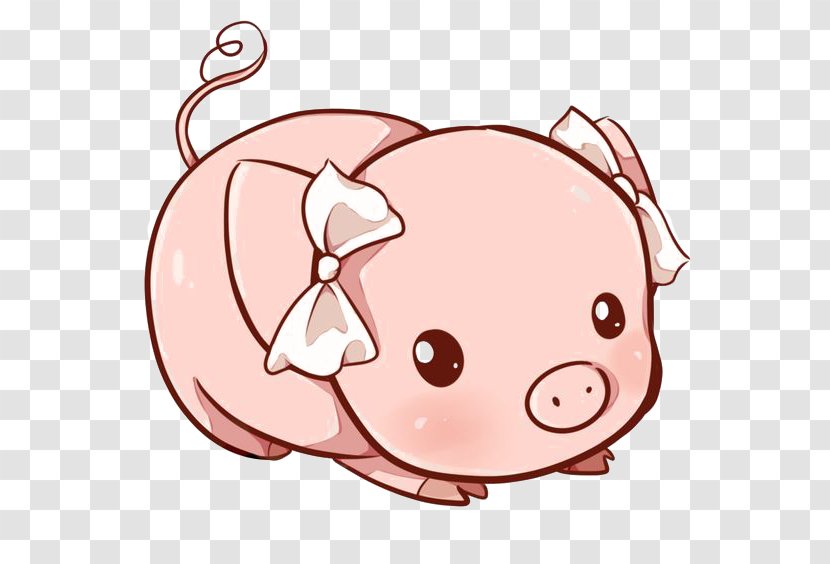 Domestic Pig Paper Kavaii Drawing Illustration - Tree - Cartoon Transparent PNG