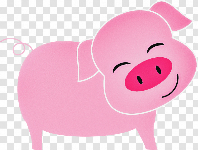 Pink Cartoon Suidae Snout Livestock Transparent PNG