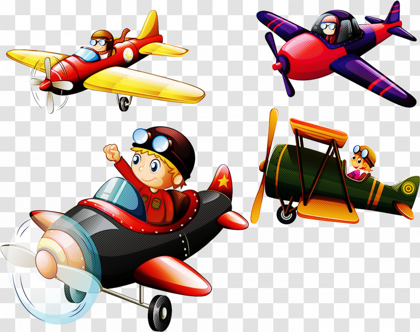 Airplane Aircraft Propeller Vehicle Cartoon Transparent PNG