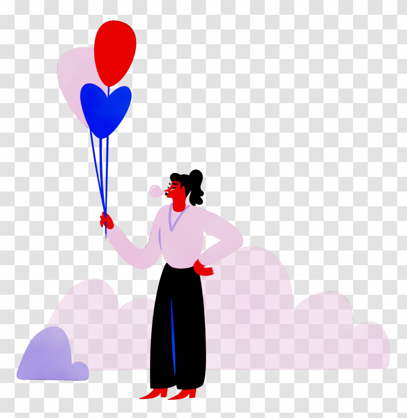 Cartoon Heart Balloon Male Happiness Transparent PNG