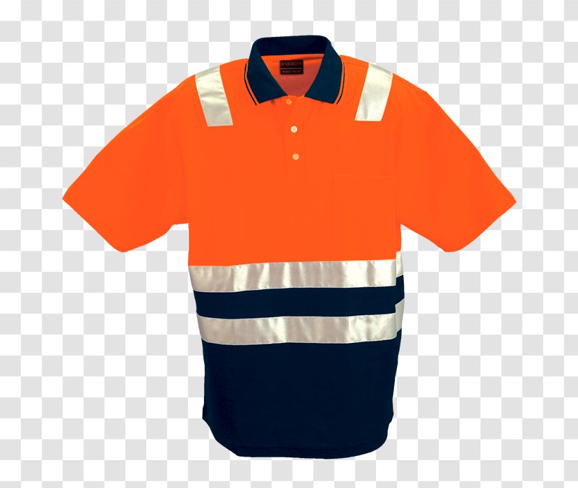 T-shirt Sleeve Polo Shirt High-visibility Clothing - Orange Transparent PNG