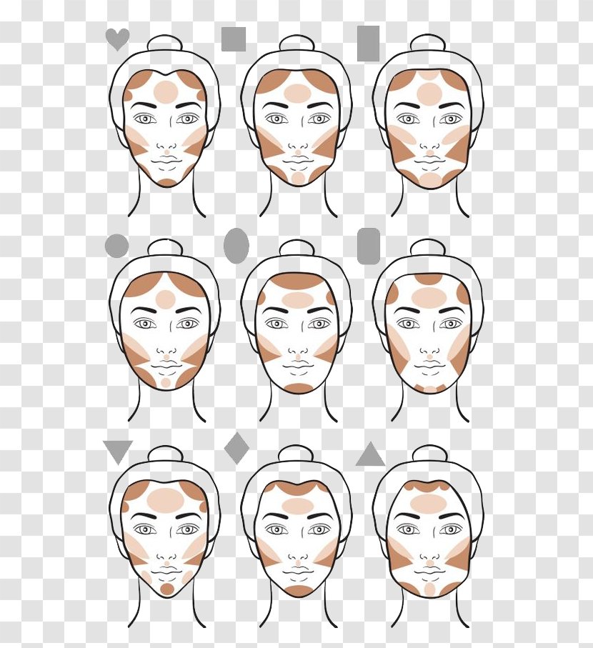 Cosmetics Contouring Face Beauty Parlour Makeup Brush - A Variety Of Tips Transparent PNG