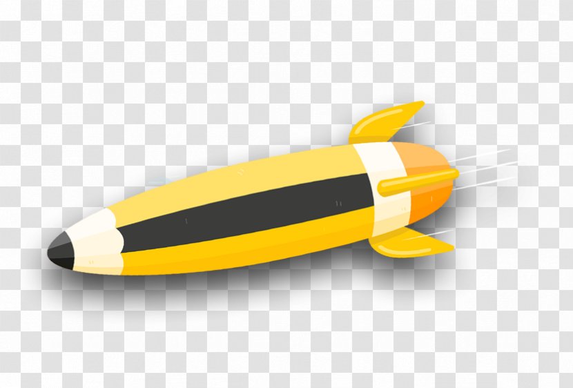 Pencil Rocket - Yellow - Lead Transparent PNG