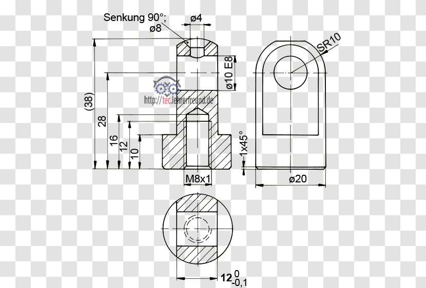 Technical Drawing Engineering Bohrung Multiview Projection - Technology - Computeraided Design Transparent PNG
