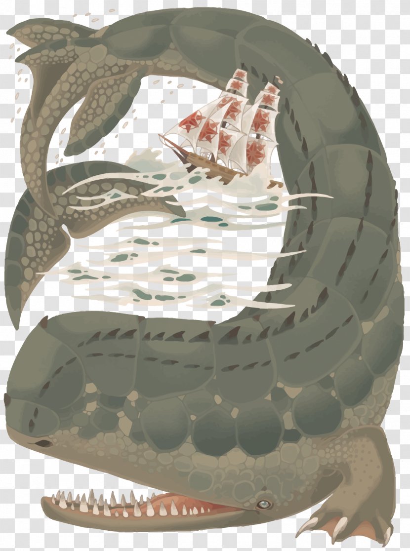 Deep Sea Monster Illustration - Reptile - Vector Transparent PNG