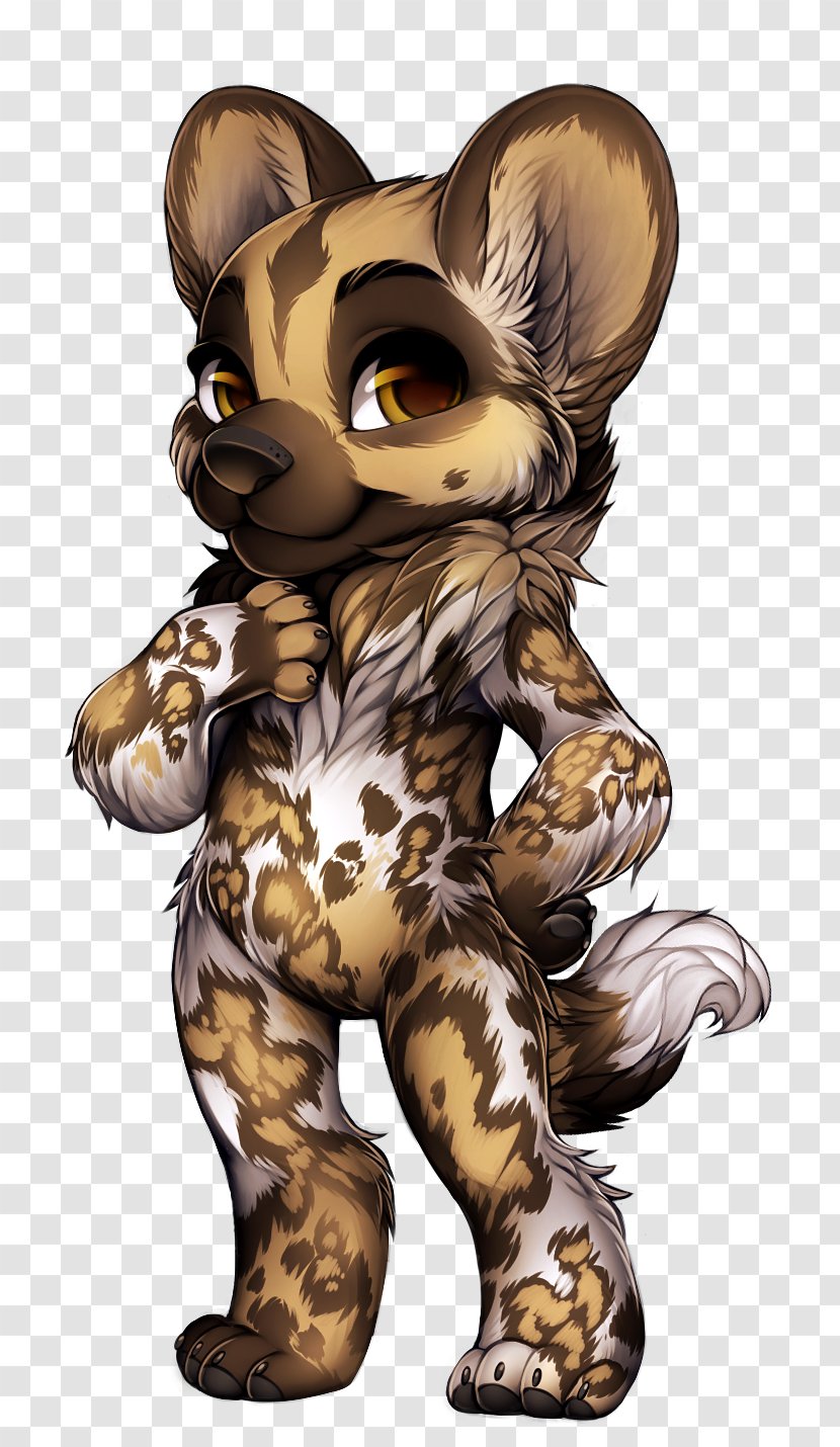 Tiger Cat African Wild Dog Dhole - Watercolor - Paw Prints Transparent PNG