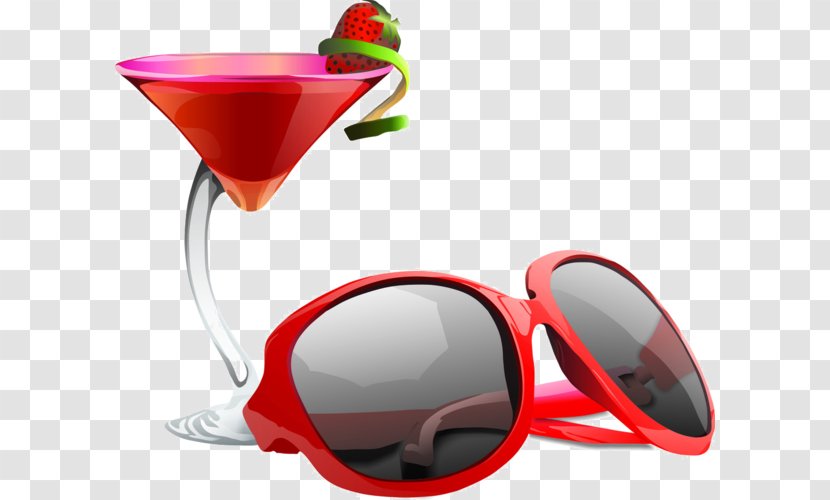 Cocktail Sunglasses Cup - Red Glasses Transparent PNG