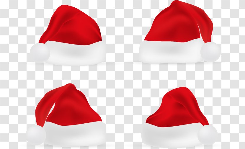 Christmas Hat Bonnet Red - Four Transparent PNG