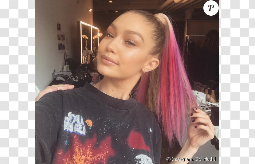 Gigi Hadid Human Hair Color Hairstyle Coloring Model - Brown Transparent PNG