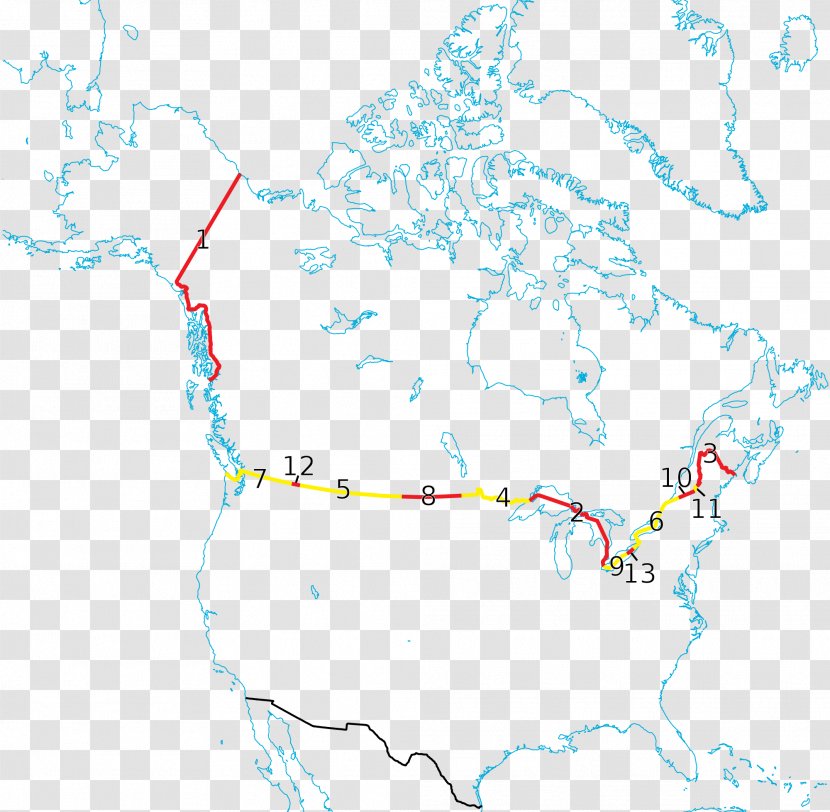 Canada–United States Border Map - Sky - United Transparent PNG