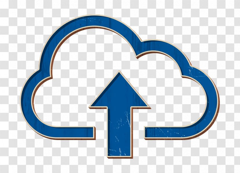 Arrow Icon Cloud Up - Electric Blue Symbol Transparent PNG