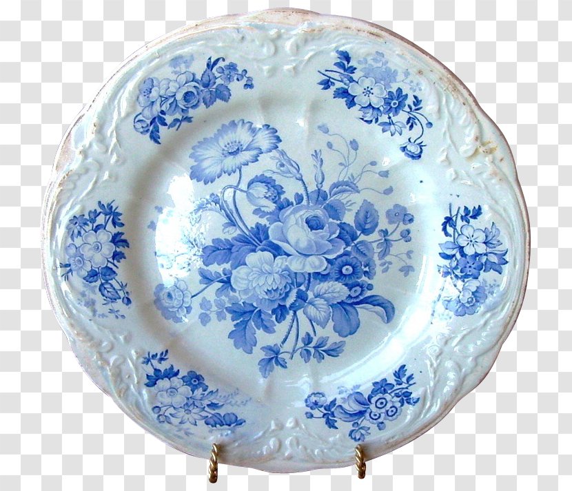 Plate Ceramic Blue And White Pottery Ironstone China Tableware Transparent PNG