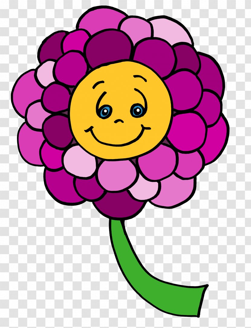 Smiley Cut Flowers Yellow Purple - Mother's Day Transparent PNG