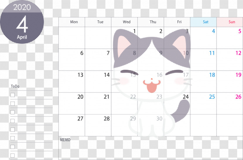 April 2020 Calendar April Calendar 2020 Calendar Transparent PNG