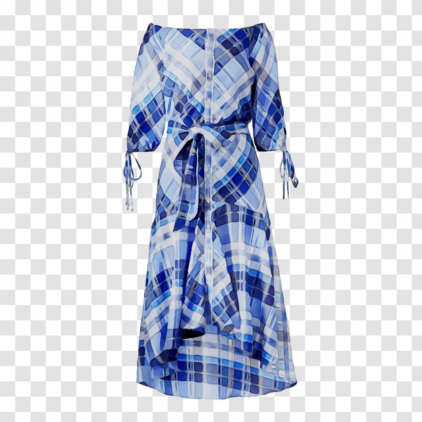 Shoulder Sleeve Dress Tartan - Clothing - Blue Transparent PNG