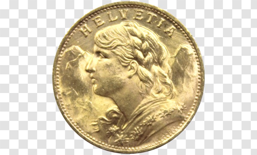 Gold Coin Vreneli Swiss Franc Transparent PNG