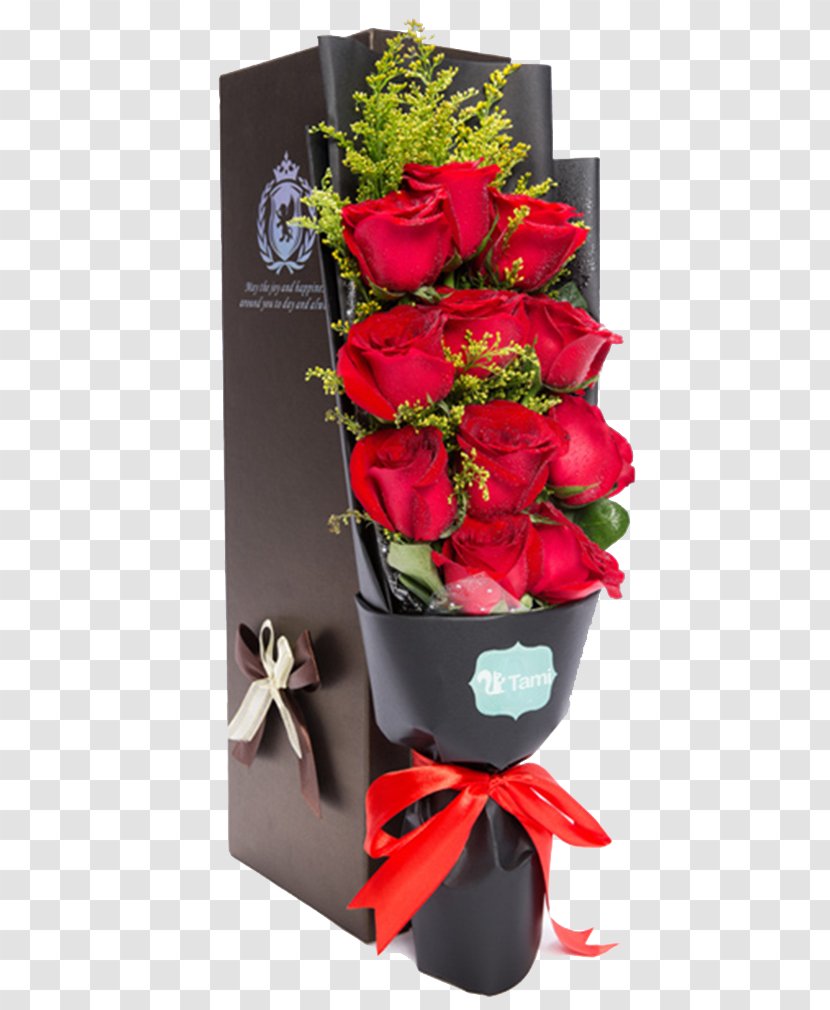 Gift Flower Bouquet Ribbon - Floristry - Rose Box Transparent PNG