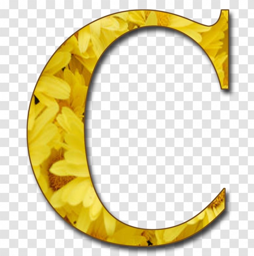 Letter Yellow Alphabet C - Case - Flower Elements Transparent PNG