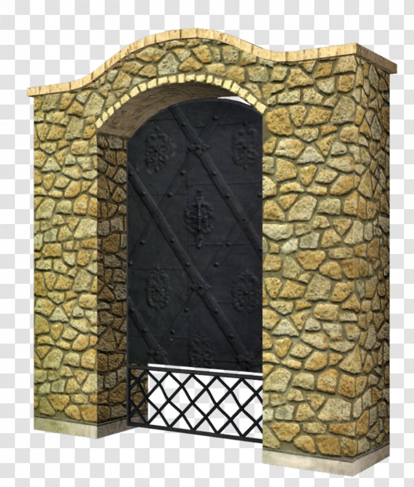 Stone Wall Garden Wicket Gate Yard - Arch Transparent PNG