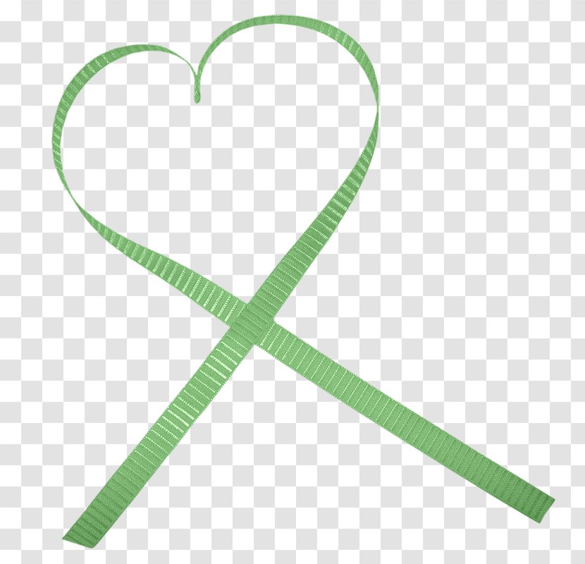Ribbon Heart Green Transparent PNG
