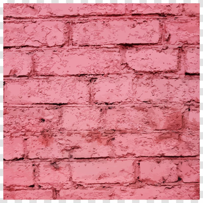 Brick Wall Decal - Red Background Vector Transparent PNG