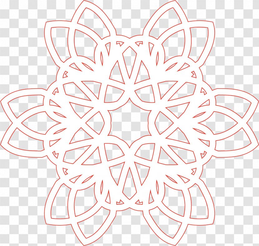 White Symmetry Petal Pattern - Pink - Red Circle Transparent PNG