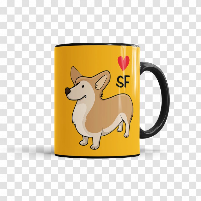 Dog Mug Product Cartoon Font - Corgi Love Transparent PNG