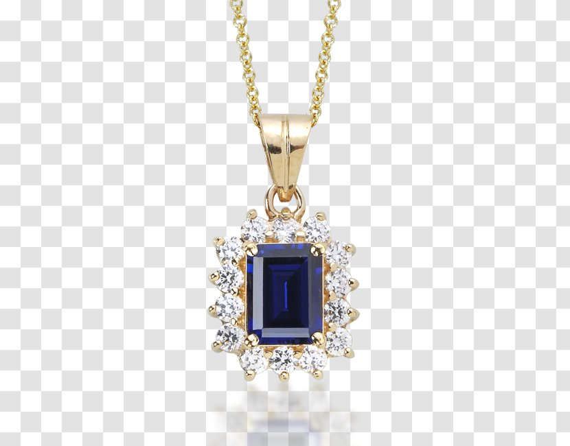 Sapphire Locket Cobalt Blue Necklace Transparent PNG