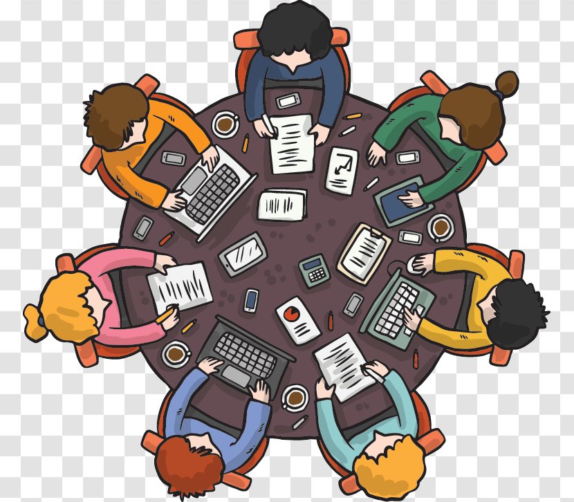 Round Table Image Meeting Education Vector Graphics - Fictional Character - Teamwork Classic Transparent PNG