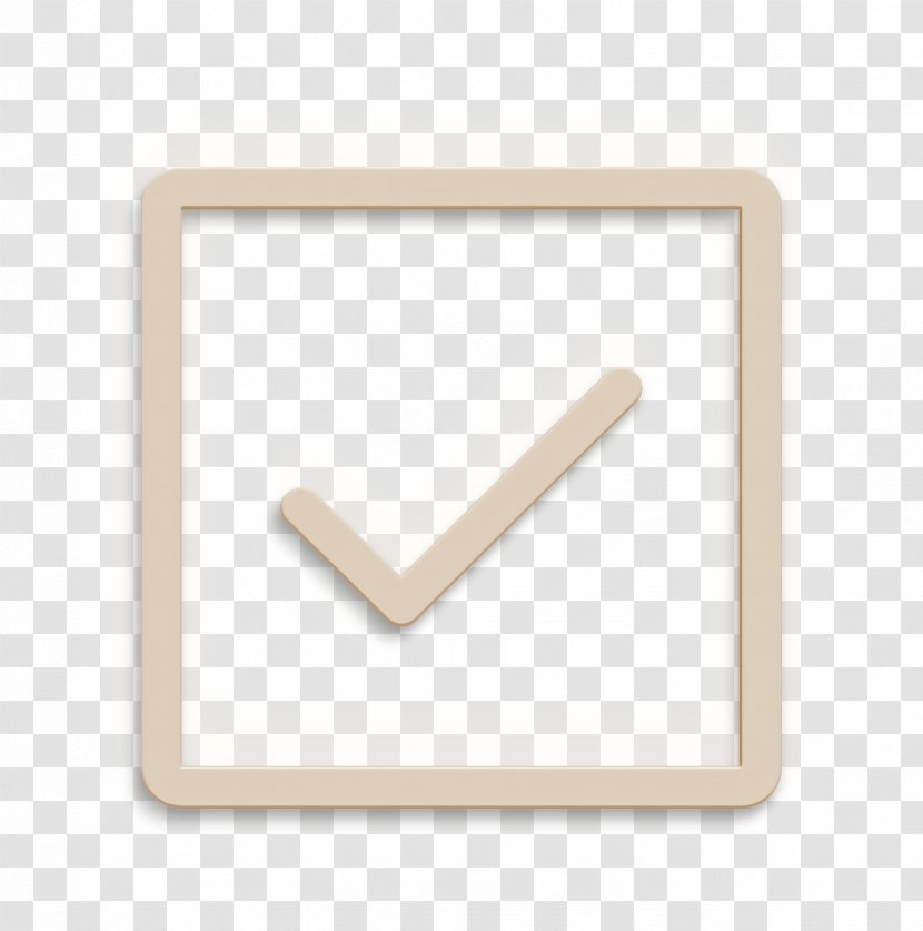 Check Icon Square Checkmark - Rectangle Beige Transparent PNG